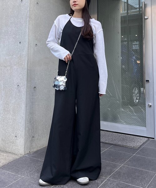 CIAOPANIC TYPY（チャオパニックティピー）の「すっきり見えホルターネックサロペット（サロペット/オーバーオール・レディース・ネイビー/ブラック/グレー・SMALL/MEDIUM）」の11枚目の写真