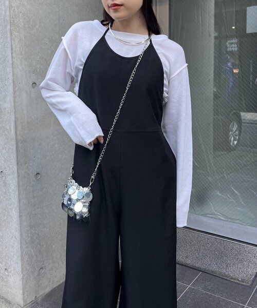 CIAOPANIC TYPY（チャオパニックティピー）の「すっきり見えホルターネックサロペット（サロペット/オーバーオール・レディース・ネイビー/ブラック/グレー・SMALL/MEDIUM）」の13枚目の写真