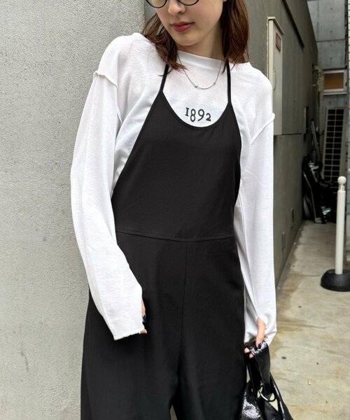 CIAOPANIC TYPY（チャオパニックティピー）の「すっきり見えホルターネックサロペット（サロペット/オーバーオール・レディース・ネイビー/ブラック/グレー・SMALL/MEDIUM）」の16枚目の写真