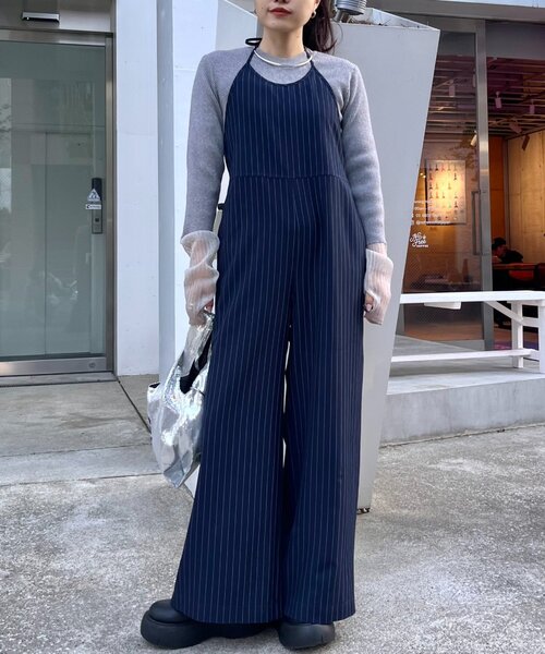 CIAOPANIC TYPY（チャオパニックティピー）の「すっきり見えホルターネックサロペット（サロペット/オーバーオール・レディース・ネイビー/ブラック/グレー・SMALL/MEDIUM）」の18枚目の写真