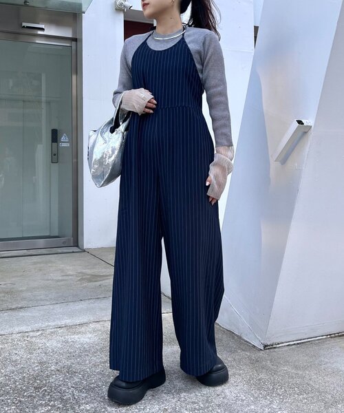 CIAOPANIC TYPY（チャオパニックティピー）の「すっきり見えホルターネックサロペット（サロペット/オーバーオール・レディース・ネイビー/ブラック/グレー・SMALL/MEDIUM）」の19枚目の写真