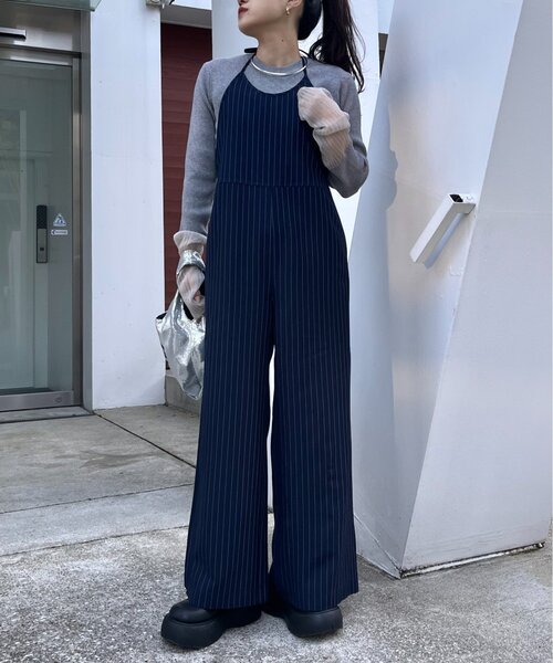 CIAOPANIC TYPY（チャオパニックティピー）の「すっきり見えホルターネックサロペット（サロペット/オーバーオール・レディース・ネイビー/ブラック/グレー・SMALL/MEDIUM）」の20枚目の写真