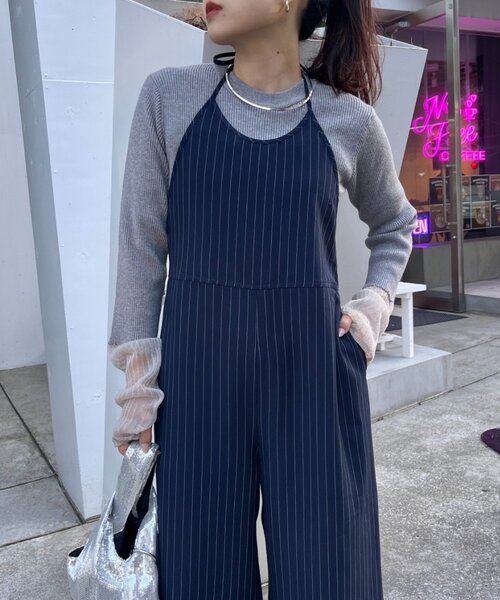 CIAOPANIC TYPY（チャオパニックティピー）の「すっきり見えホルターネックサロペット（サロペット/オーバーオール・レディース・ネイビー/ブラック/グレー・SMALL/MEDIUM）」の21枚目の写真