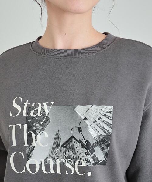 SHOO・LA・RUE（シューラルー）の「◆【洗える/S-LL】ふわふわあったか裏起毛 グラフィックスウェット【SHOO WARM】（スウェット・レディース・ホワイト系3/グレー系/ピンク系1/チャコール・04/03/02/01）」の7枚目の写真