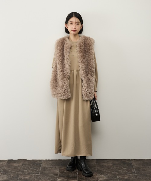 Shelly island（シェリーアイランド）の「ウエスト切り替フレアワンピース（ワンピース・レディース・ベージュ/ブラック・FREE）」の18枚目の写真