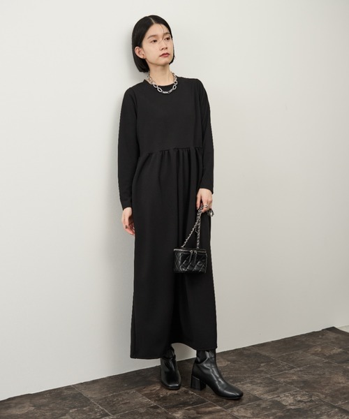 Shelly island（シェリーアイランド）の「ウエスト切り替フレアワンピース（ワンピース・レディース・ベージュ/ブラック・FREE）」の12枚目の写真