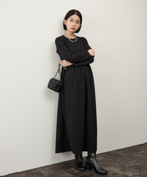 Shelly island（シェリーアイランド）の「ウエスト切り替フレアワンピース（ワンピース・レディース・ベージュ/ブラック・FREE）」の13枚目の写真