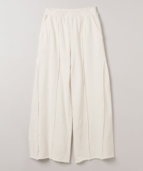 JEANASIS（ジーナシス）の「アウトシームウラケワイドパンツ/289639（スウェットパンツ・レディース・オフホワイト/ブラック系その他/杢グレー・FREE）」の2枚目の写真