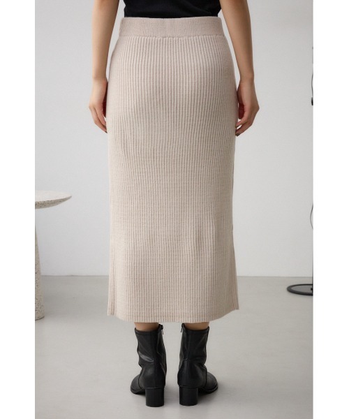 AZUL by moussy(アズールバイマウジー)の「ステッチデザインリブスカート(スカート・レディース・アイボリー/ブラック/グレー・FREE)」の9枚目の写真