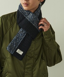 SETUP7（セットアップセブン）の「【SETUP7】ニット×ボア 格子柄配色パネル差込マフラー WE（マフラー・メンズ）」