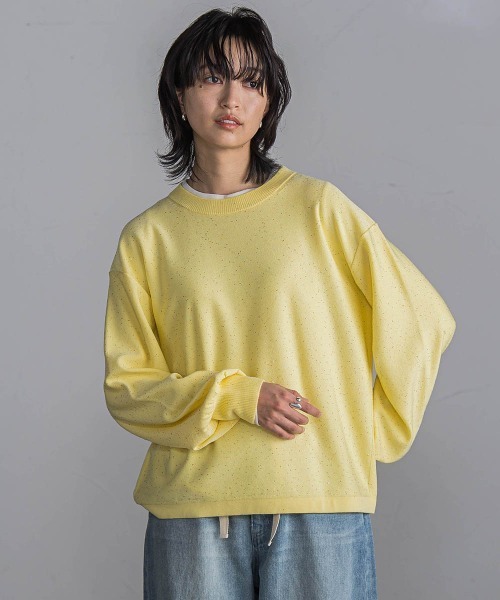 MAYSON GREY / メイソングレイ ミニスパンコールニットプルオーバー≪手洗い可能≫ セール】ミニスパンコールニットプルオーバー≪手洗い可能