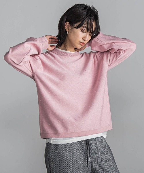MAYSON GREY / メイソングレイ ミニスパンコールニットプルオーバー≪手洗い可能≫ セール】ミニスパンコールニットプルオーバー≪手洗い可能