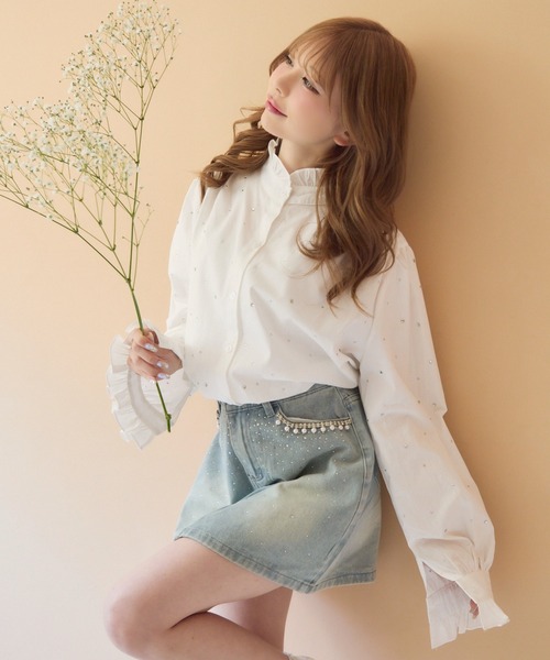 可愛い！【ワンティースプーン】Max Beltedミニ・デニムスカート Belted Denim Mini Skirt - Boys Club Blue | One Teaspoon USA