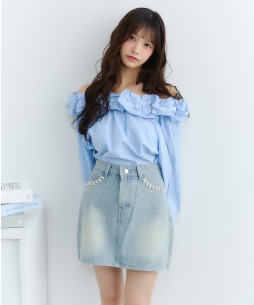 [新品] デニムミニスカート ベルトセットデニムミニスカート | ファッション通販サイト NUGU