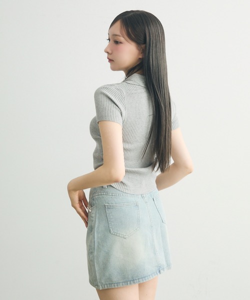 TITTY&CO.（ティティーアンドコー）の「ビジュー付きデニムミニスカート（デニムスカート・レディース・ブルー・M/S）」の11枚目の写真