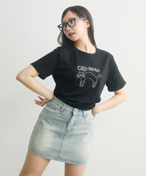 TITTY&CO.（ティティーアンドコー）の「ビジュー付きデニムミニスカート（デニムスカート・レディース・ブルー・M/S）」の17枚目の写真