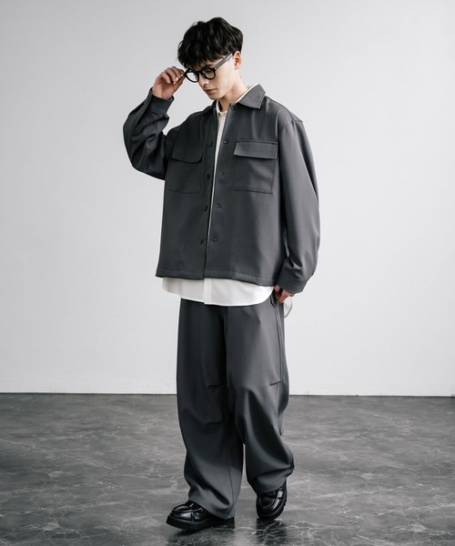 Rocky Monroe(ロッキーモンロー)の「【セットアップ】オーバーサイズCPOジャケット&パラシュートイージーパンツ(セットアップ・メンズ・チャコールグレー/ブラック/アイボリー/カーキ・M/L/LL)」の13枚目の写真