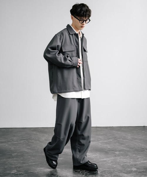 Rocky Monroe(ロッキーモンロー)の「【セットアップ】オーバーサイズCPOジャケット&パラシュートイージーパンツ(セットアップ・メンズ・チャコールグレー/ブラック/アイボリー/カーキ・M/L/LL)」の14枚目の写真