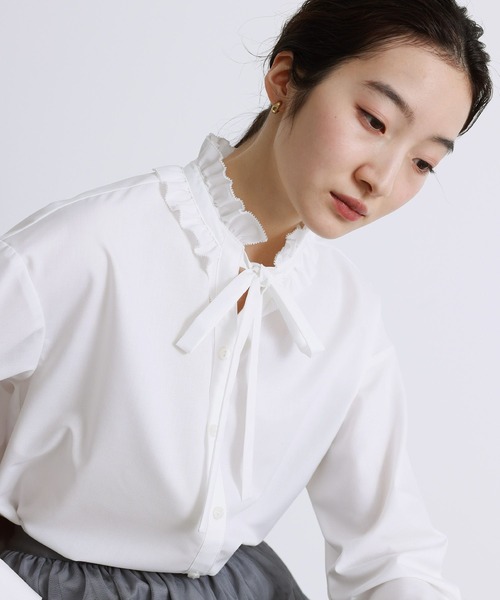 somari imagination（ソマリ イマジネーション）の「『襟フリルボウタイブラウス』（シャツ/ブラウス・レディース・ブラック/オフホワイト・2/1）」の17枚目の写真