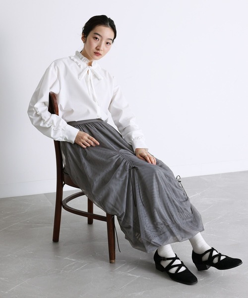 somari imagination（ソマリ イマジネーション）の「『襟フリルボウタイブラウス』（シャツ/ブラウス・レディース・ブラック/オフホワイト・2/1）」の18枚目の写真