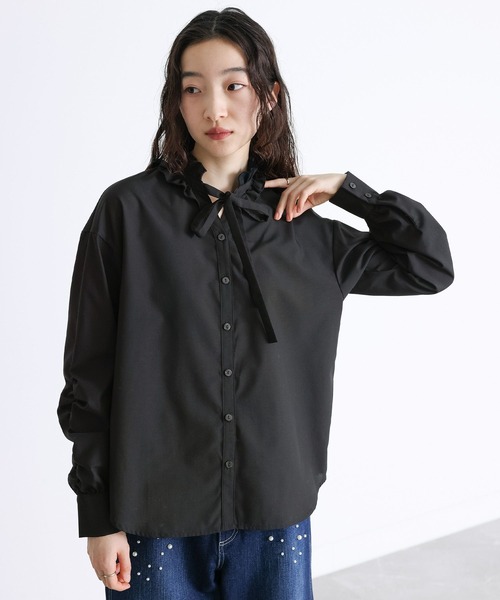 somari imagination（ソマリ イマジネーション）の「『襟フリルボウタイブラウス』（シャツ/ブラウス・レディース・ブラック/オフホワイト・2/1）」の12枚目の写真