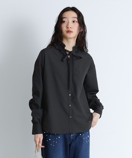 somari imagination（ソマリ イマジネーション）の「『襟フリルボウタイブラウス』（シャツ/ブラウス・レディース・ブラック/オフホワイト・2/1）」の13枚目の写真