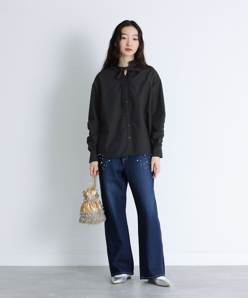 somari imagination（ソマリ イマジネーション）の「『襟フリルボウタイブラウス』（シャツ/ブラウス・レディース・ブラック/オフホワイト・2/1）」の14枚目の写真