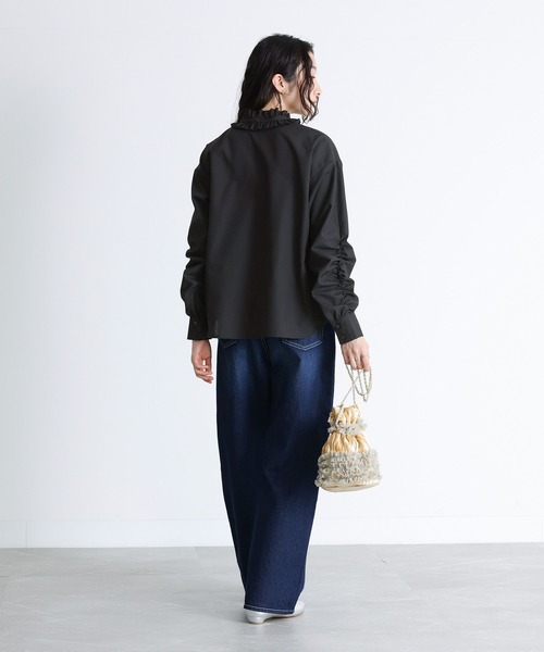 somari imagination（ソマリ イマジネーション）の「『襟フリルボウタイブラウス』（シャツ/ブラウス・レディース・ブラック/オフホワイト・2/1）」の15枚目の写真