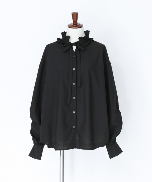 somari imagination（ソマリ イマジネーション）の「『襟フリルボウタイブラウス』（シャツ/ブラウス・レディース・ブラック/オフホワイト・2/1）」の5枚目の写真