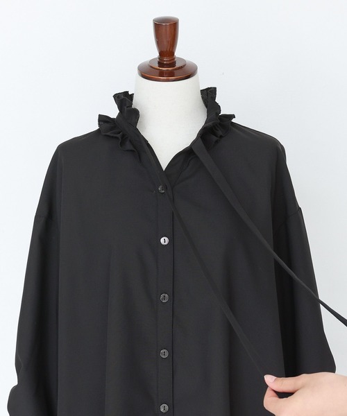 somari imagination（ソマリ イマジネーション）の「『襟フリルボウタイブラウス』（シャツ/ブラウス・レディース・ブラック/オフホワイト・2/1）」の8枚目の写真