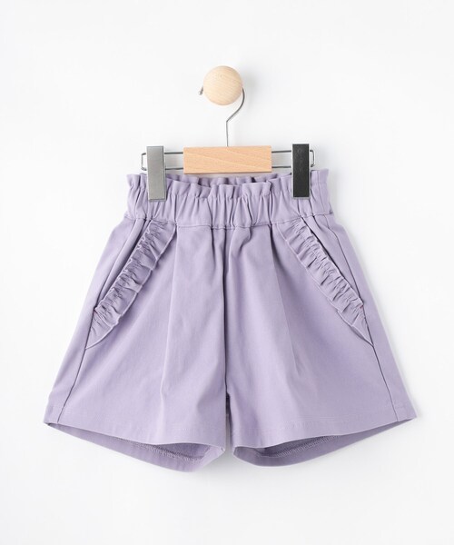 SHOO・LA・RUE(シューラルー)の「◆【110-140cm】ストレッチ裏起毛フリルポケットショートパンツ(その他パンツ・キッズ・パープル/ブラック・14/12/11/13)」の12枚目の写真
