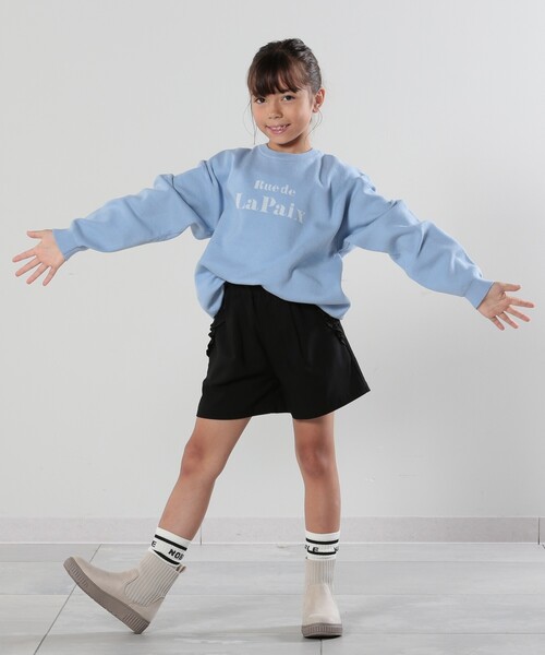 SHOO・LA・RUE(シューラルー)の「◆【110-140cm】ストレッチ裏起毛フリルポケットショートパンツ(その他パンツ・キッズ・パープル/ブラック・14/12/11/13)」の11枚目の写真