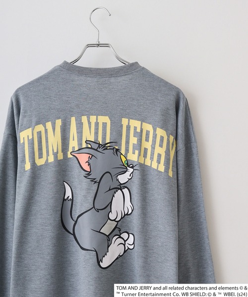 FUNALIVE（ファンアライブ）の「TOM&JERRY Back print long sleeve top / バックプリント 長袖カットソー オーバートレーナー unisex（Tシャツ/カットソー・メンズ・ホワイト系/ブラック/ホワイト系1/杢グレー/ダークグリーン/ネイビー系/グレー系/チャコールグレー/ベージュ系/ダークグリーン系/ネイビー系1/オートミール/チャコール/ベージュ/ネイビー/ブラック系・L/XL/M）」の9枚目の写真