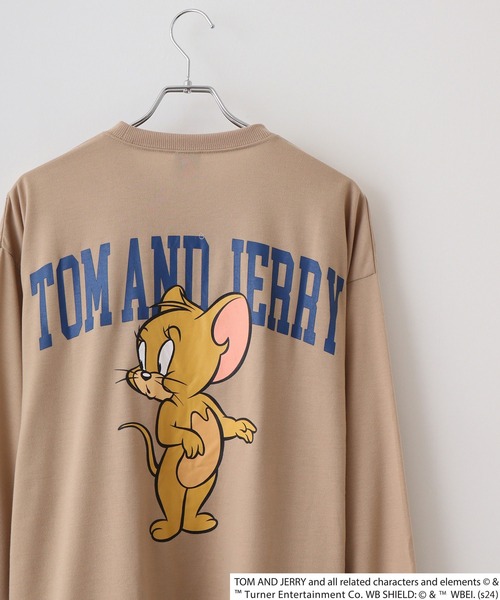 FUNALIVE（ファンアライブ）の「TOM&JERRY Back print long sleeve top / バックプリント 長袖カットソー オーバートレーナー unisex（Tシャツ/カットソー・メンズ・ホワイト系/ブラック/ホワイト系1/杢グレー/ダークグリーン/ネイビー系/グレー系/チャコールグレー/ベージュ系/ダークグリーン系/ネイビー系1/オートミール/チャコール/ベージュ/ネイビー/ブラック系・L/XL/M）」の11枚目の写真