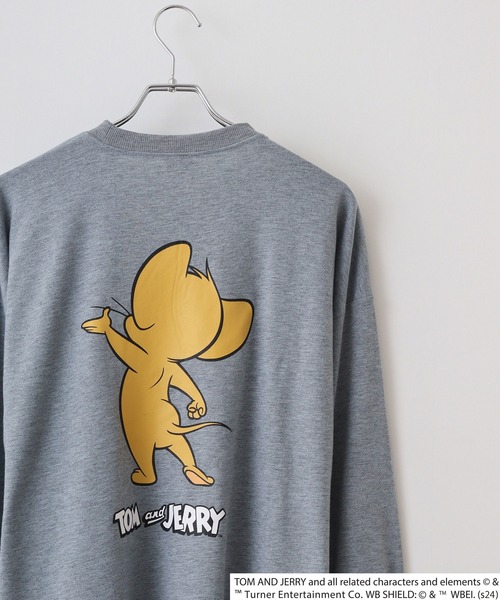 FUNALIVE（ファンアライブ）の「TOM&JERRY Back print long sleeve top / バックプリント 長袖カットソー オーバートレーナー unisex（Tシャツ/カットソー・メンズ・ホワイト系/ブラック/ホワイト系1/杢グレー/ダークグリーン/ネイビー系/グレー系/チャコールグレー/ベージュ系/ダークグリーン系/ネイビー系1/オートミール/チャコール/ベージュ/ネイビー/ブラック系・L/XL/M）」の7枚目の写真