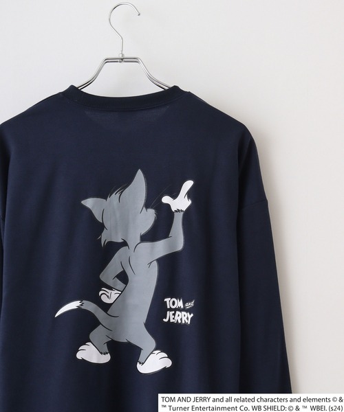 FUNALIVE（ファンアライブ）の「TOM&JERRY Back print long sleeve top / バックプリント 長袖カットソー オーバートレーナー unisex（Tシャツ/カットソー・メンズ・ホワイト系/ブラック/ホワイト系1/杢グレー/ダークグリーン/ネイビー系/グレー系/チャコールグレー/ベージュ系/ダークグリーン系/ネイビー系1/オートミール/チャコール/ベージュ/ネイビー/ブラック系・L/XL/M）」の14枚目の写真