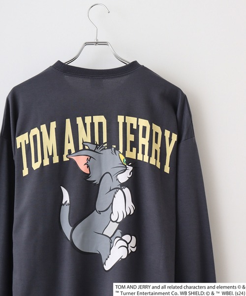 FUNALIVE（ファンアライブ）の「TOM&JERRY Back print long sleeve top / バックプリント 長袖カットソー オーバートレーナー unisex（Tシャツ/カットソー・メンズ・ホワイト系/ブラック/ホワイト系1/杢グレー/ダークグリーン/ネイビー系/グレー系/チャコールグレー/ベージュ系/ダークグリーン系/ネイビー系1/オートミール/チャコール/ベージュ/ネイビー/ブラック系・L/XL/M）」の6枚目の写真