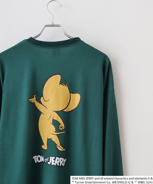 FUNALIVE（ファンアライブ）の「TOM&JERRY Back print long sleeve top / バックプリント 長袖カットソー オーバートレーナー unisex（Tシャツ/カットソー・メンズ・ホワイト系/ブラック/ホワイト系1/杢グレー/ダークグリーン/ネイビー系/グレー系/チャコールグレー/ベージュ系/ダークグリーン系/ネイビー系1/オートミール/チャコール/ベージュ/ネイビー/ブラック系・L/XL/M）」の12枚目の写真