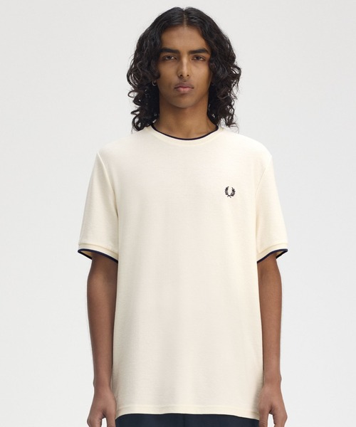 【美品】 FRED PERRY フレッドペリー クレープピケTシャツ セール】Crepe Pique T-Shirt／クレープピケTシャツ（Tシャツ