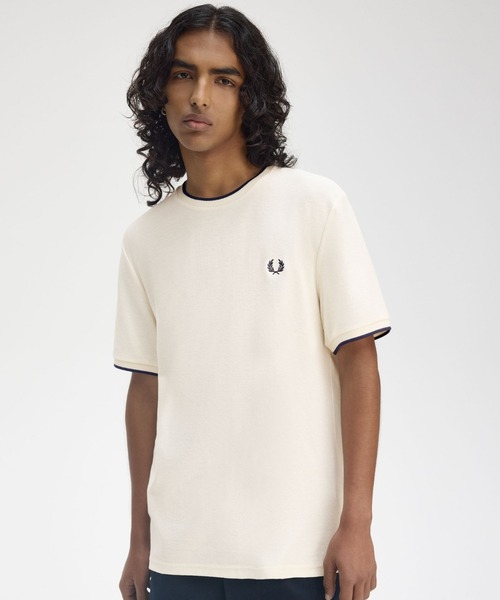 【美品】 FRED PERRY フレッドペリー クレープピケTシャツ セール】Crepe Pique T-Shirt／クレープピケTシャツ（Tシャツ