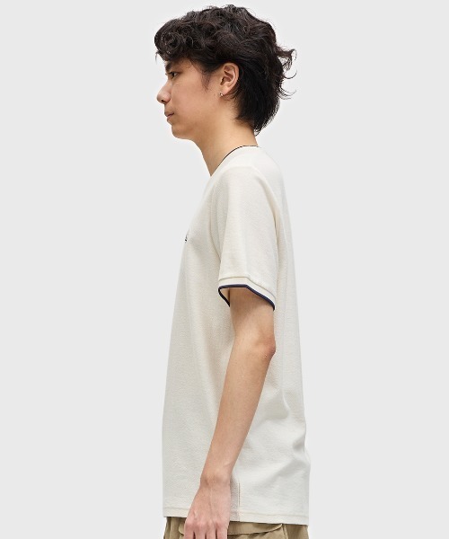 【美品】 FRED PERRY フレッドペリー クレープピケTシャツ セール】Crepe Pique T-Shirt／クレープピケTシャツ（Tシャツ