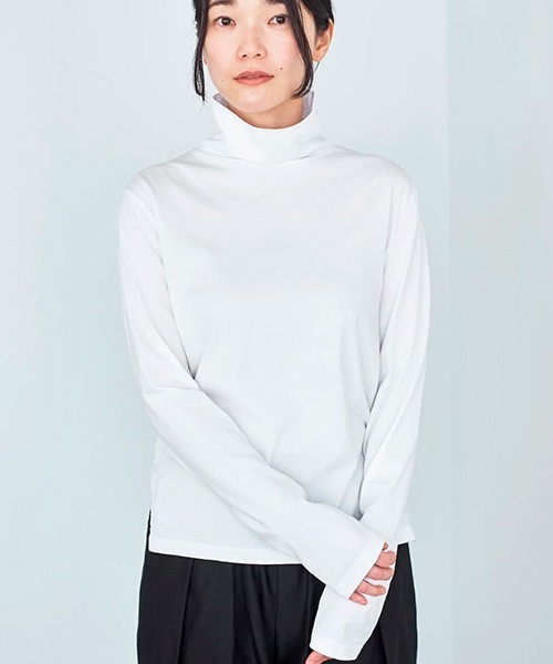 HAU(ハウ)の「タートルネック buton(Tシャツ/カットソー・レディース・ブラック/ホワイト・MEDIUM)」の13枚目の写真