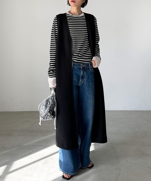 Doux archives(ドゥアルシーヴ)の「3WAY ZIPワンピ(ワンピース・レディース・ベージュ/ブラック・38)」の1枚目の写真
