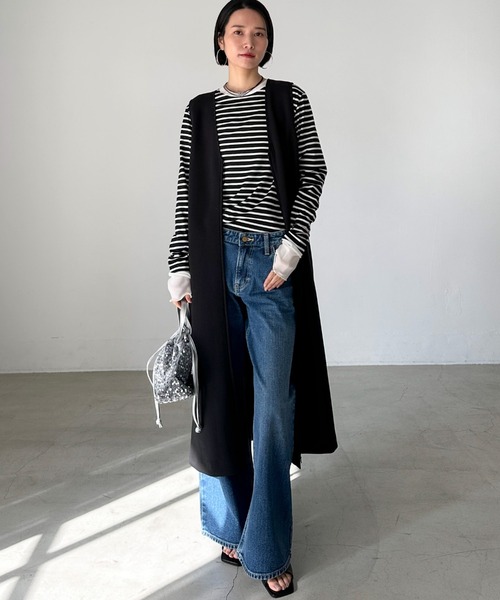 Doux archives(ドゥアルシーヴ)の「3WAY ZIPワンピ(ワンピース・レディース・ベージュ/ブラック・38)」の3枚目の写真