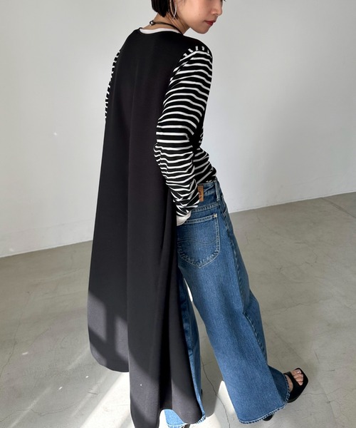 Doux archives(ドゥアルシーヴ)の「3WAY ZIPワンピ(ワンピース・レディース・ベージュ/ブラック・38)」の15枚目の写真