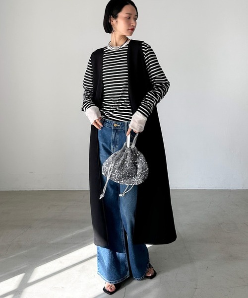 Doux archives(ドゥアルシーヴ)の「3WAY ZIPワンピ(ワンピース・レディース・ベージュ/ブラック・38)」の4枚目の写真