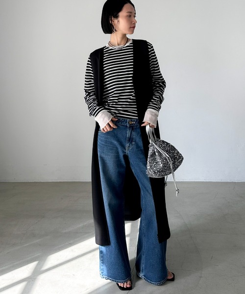 Doux archives(ドゥアルシーヴ)の「3WAY ZIPワンピ(ワンピース・レディース・ベージュ/ブラック・38)」の7枚目の写真