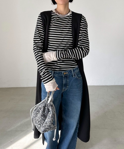 Doux archives(ドゥアルシーヴ)の「3WAY ZIPワンピ(ワンピース・レディース・ベージュ/ブラック・38)」の13枚目の写真