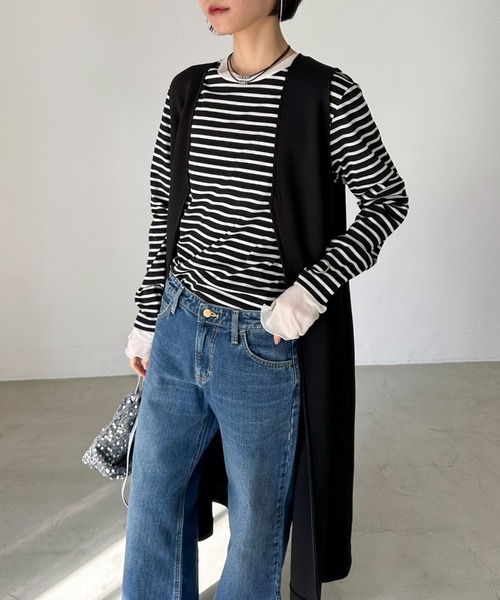 Doux archives(ドゥアルシーヴ)の「3WAY ZIPワンピ(ワンピース・レディース・ベージュ/ブラック・38)」の14枚目の写真