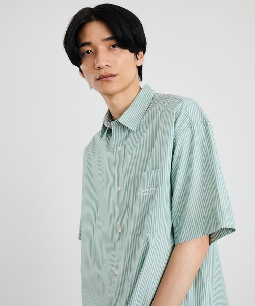 City Ambient Products(シティアンビエントプロダクツ)の「City Ambient Products: レギュラーカラー ブロード オーバー シャツ (半袖)(Tシャツ/カットソー・メンズ・グリーン/ブラック/ライトブルー/ブルー・LARGE/MEDIUM/SMALL)」の3枚目の写真